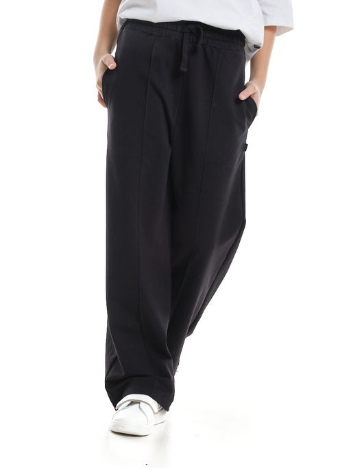 Брюки для девочки со строчкой черные школьные штаны с карманами 22-1564 черный - Mini maxi фото 3