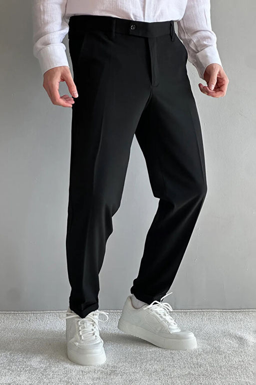 Siyah Erkek Boyfriend Fit Kuma_ Pantolon TMNAW26PL00017
