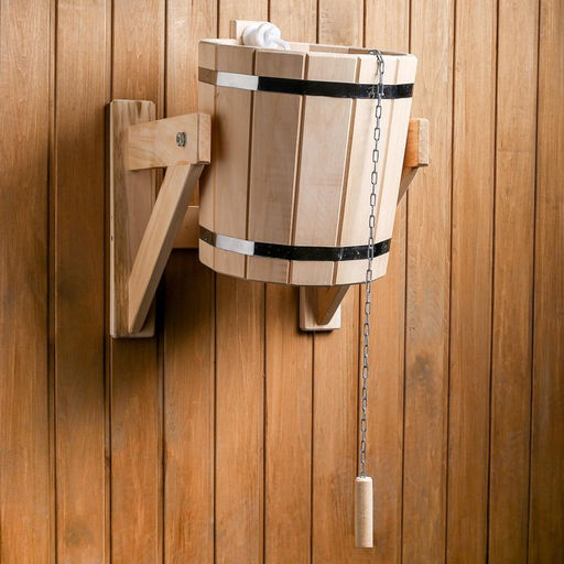 Обливное устройство для бани, 10 л, липа, пластиковая вставка, «Добропаровъ»