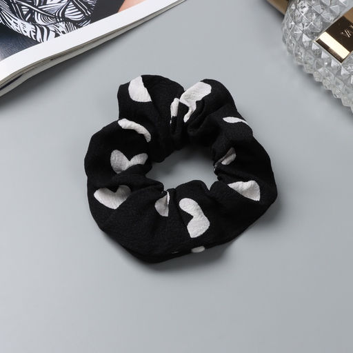 Цена за 3 шт. Резинка для волос «Орбита», классик сердце, 10 см, бело-чёрная