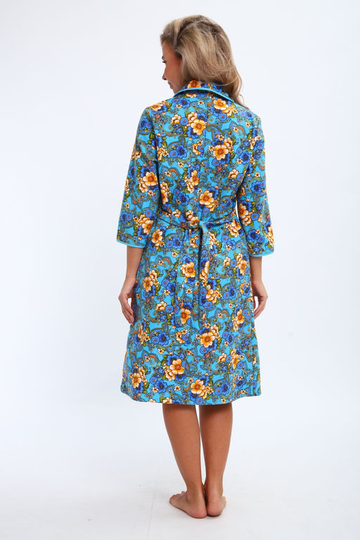 Халат женский из фланели Маша цветы