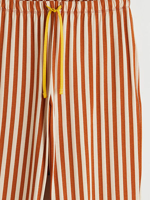 Beli Lastikli ?izgili Kad?n Pijama Alt