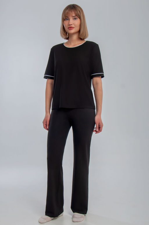 Арт. 10608 Пижама с брюками 42-50 (5 шт) Цвет:черный