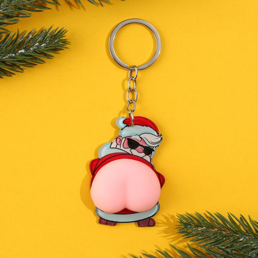 Брелок - мялка новогодний «Дед мороз» 4,4 х 12,3 см