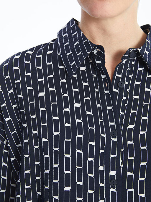 Desenli Oversize Kad?n G?mlek Tunik