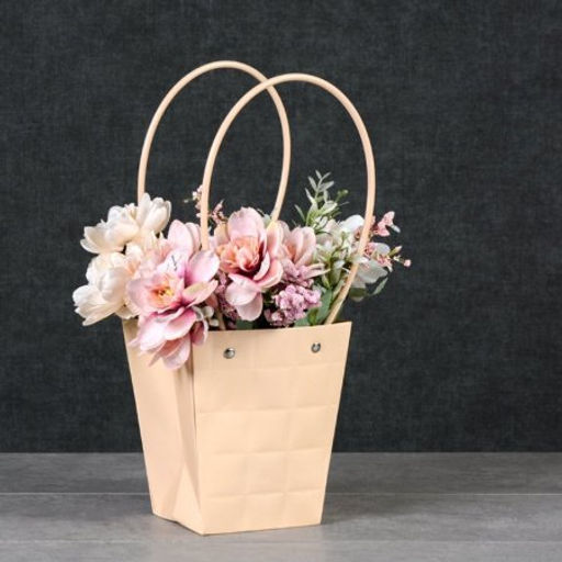 Цена за 10 шт. Пакет для цветов 13х9,5х15см / GYH22125-12 /уп 10/500/бежевый - Галеонтрейд фото 3