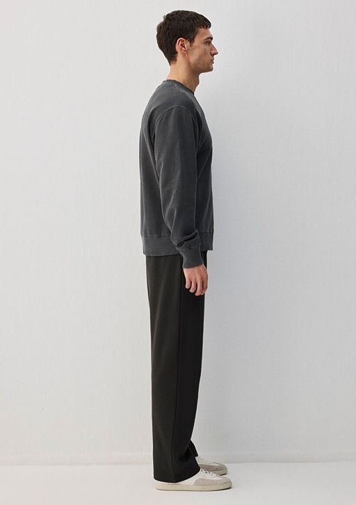 Bisiklet Yaka Antrasit Basic Sweatshirt - Mavi фото 4