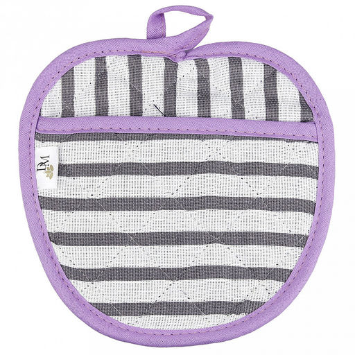 Прихватка с запахом 19х19см "Лайн-3", форма "Яблоко", рогожка 171г/м2, хлопок 100%, наполнитель - ватин 280г/м2, на пластмассовом подвесе, "Домашняя мода" (Россия)