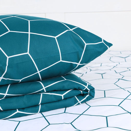 Постельное бельё Этель 2 сп Emerald hexagon 175*215 см, 200*220 см, 70*70 см-2 шт, бязь 125 г/м2, хл 100%  фото 2