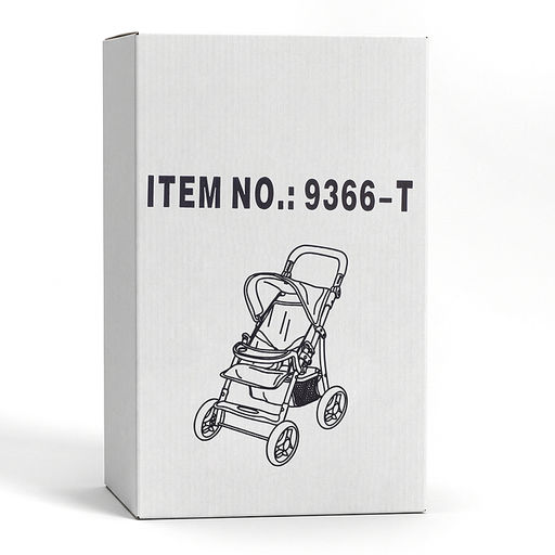 Коляская кукольная трость, металлическая, с корзиной, столиком и козырьком