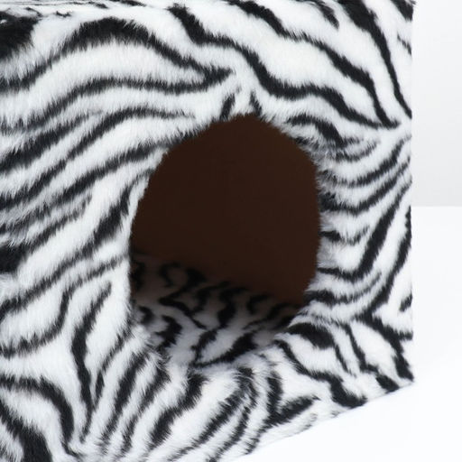 Домик для кошек с когтеточкой, квадратный, 3х-этажный, 35 х 45 х 75см, ковролин, зебра - Пижон фото 4