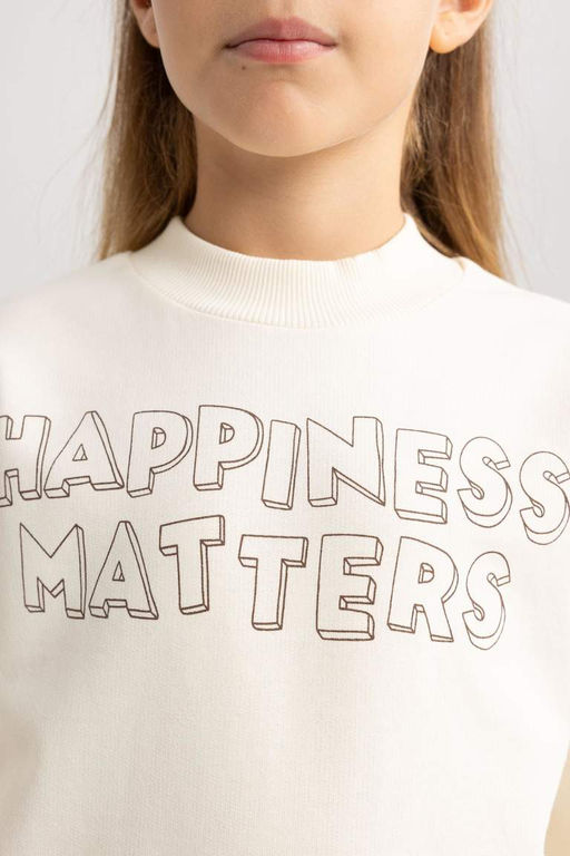 Толстовка обычного кроя с круглым вырезом для девочек - Defacto фото 10