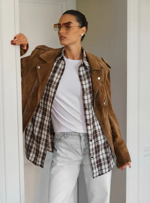 K13010 Рубашка OVER SIZE СВ_КОРИЧНЕВЫЙ_01