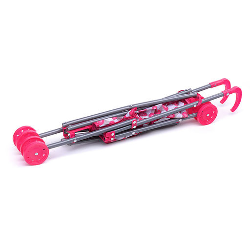 Коляска-трость для кукол, прогулочная, цвет розовые сердечки