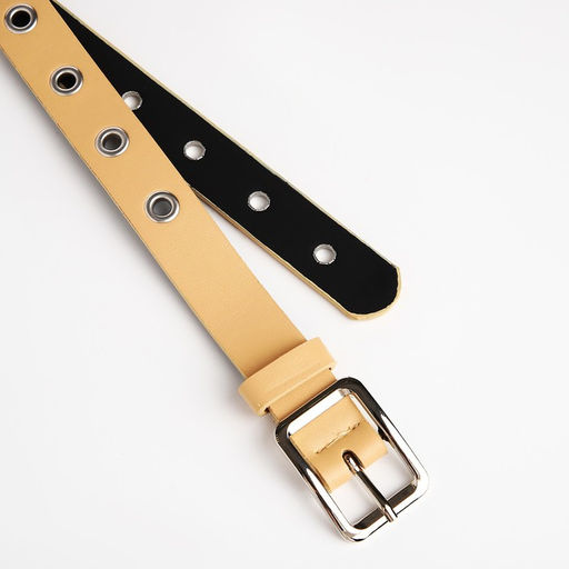 Ремень женский, ширина 2.5 см, люверсы, пряжка металл, цвет бежевый - Simaland фото 4