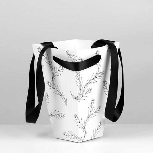 Переноска для цветов на лентах Present with best wishes, 17 х 25 х 9 см - Дарите счастье фото 3