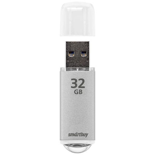 Флешка Smartbuy V-Cut, 32 Гб, USB 2.0, чтение до 25 Мб/с, запись до 15 Мб/с, серая