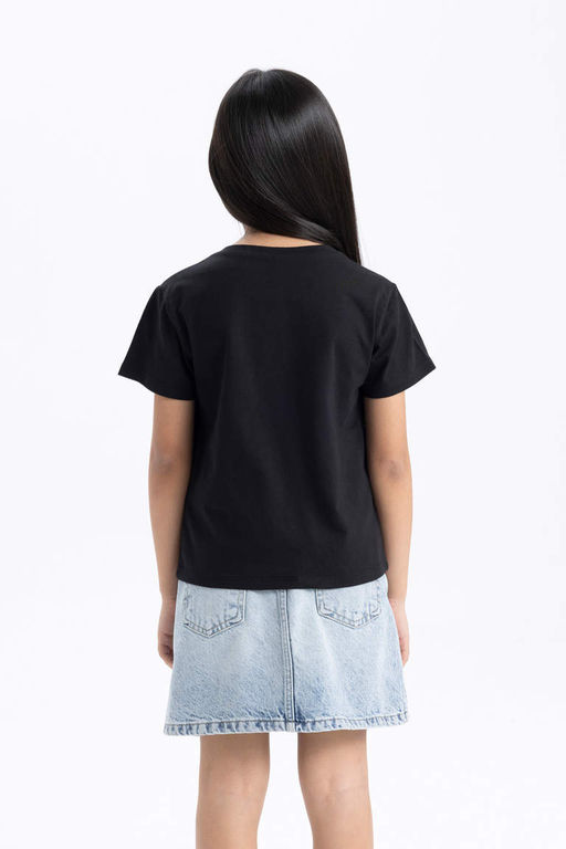 Футболка с коротким рукавом с принтом для девочек - Defacto фото 6