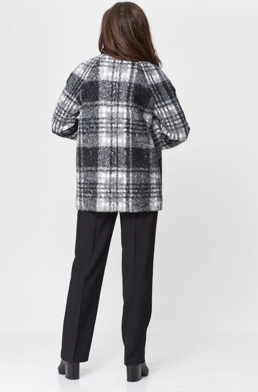 Пальто БелЭльСтиль 841 клетка серая  фото 103
