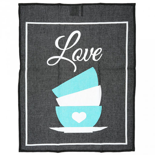 Полотенце кухонное 50х60см "Eat", набор 3шт, рогожка 156г/м2, хлопок 100%, на картоне, "Домашняя мода" (Россия)