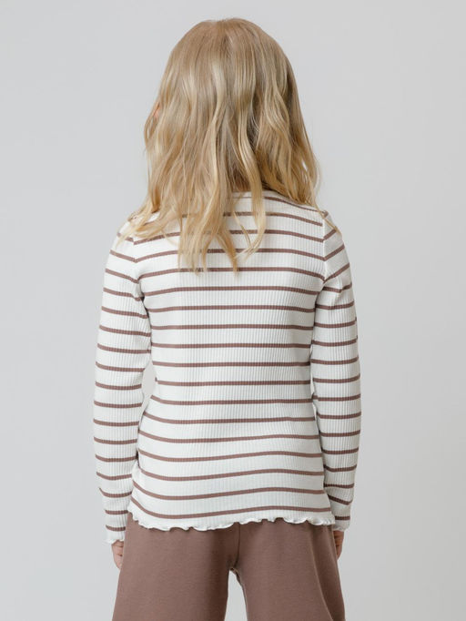 КР 302820/сахар,капучино,полоска к633 лонгслив (футболка дл.рукав) для дев - Crockid фото 9