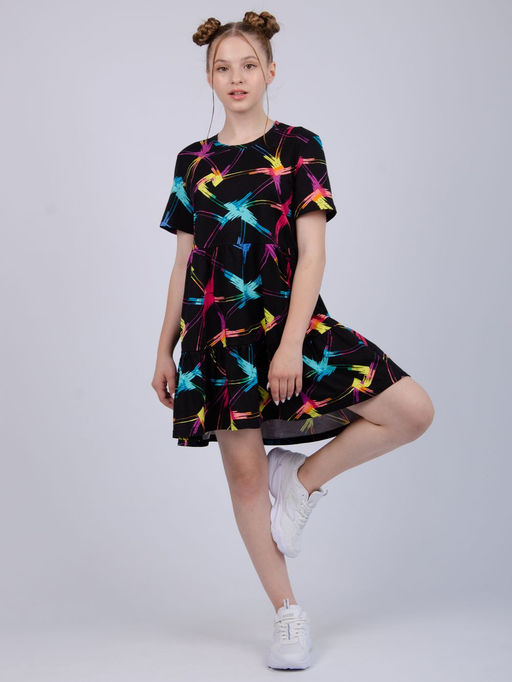 Платье "ПлД-55" чёрное, трикотаж (М)