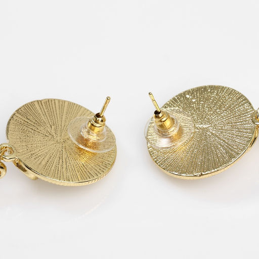 Серьги с жемчугом Капли буря, цвет золото - Qf фото 2