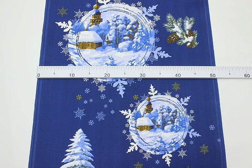 Дорожка Накануне Рождества, ш.0.5м, хлопок-100%, 226гр/м.кв, раппорт 64см - Купава фото 3