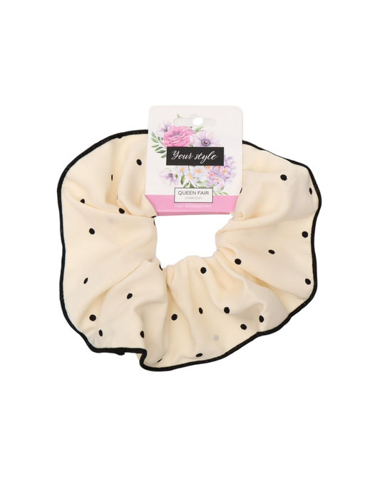 Цена за 3 шт. Резинка для волос "Орбита гранд" горох, 13 см, молочный