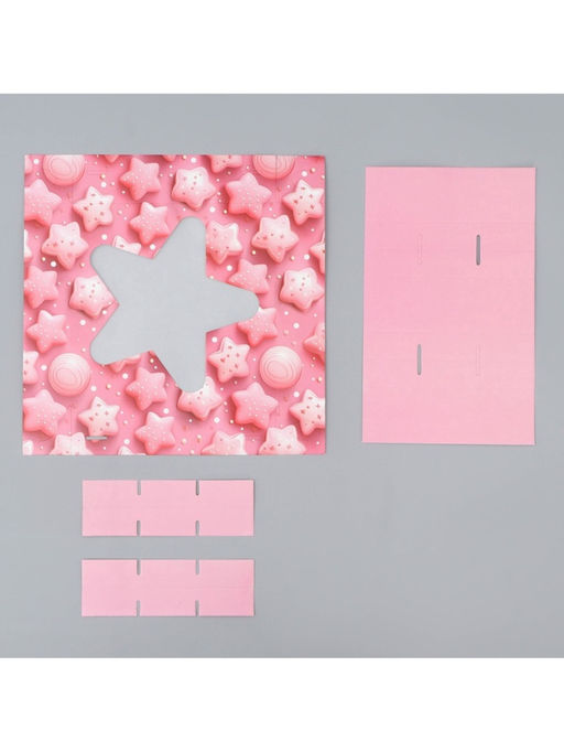 Цена за 5 шт. Коробка для конфет, кондитерская упаковка, 9 ячеек, «Сладости», 14.7×14.7×3.5 см