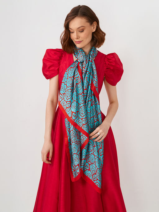 Большой, мягкий, тонкий и очень нежный двусторонний палантин с рисунком - Tantino фото 2