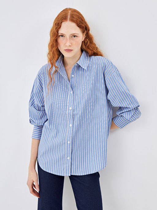 ?izgili Oversize Poplin Kad?n G?mlek