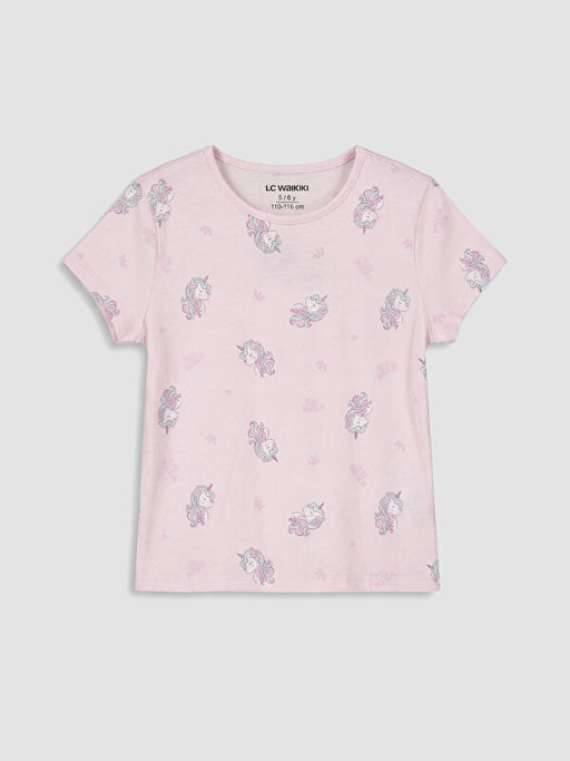 Bisiklet Yaka K?z ?ocuk Kaprili Pijama Tak?m?