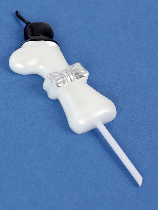 Цена за 3 шт. Свеча для торта «Джентельмен», цифра 1, белая