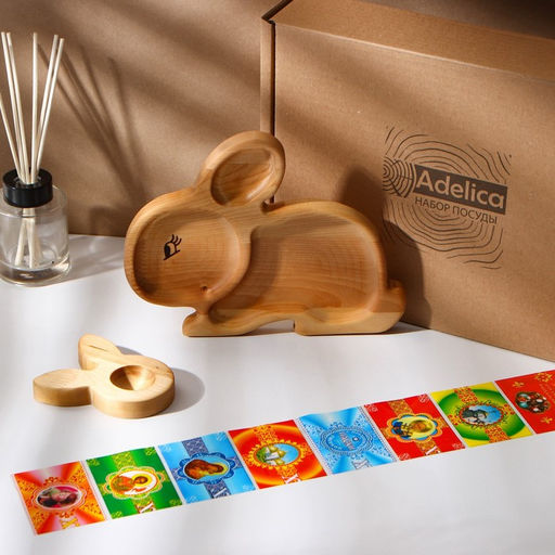 Пасхальный набор Adelica, менажница, подставка под яйцо, термонаклейки на 7 яиц, 22?18 см  фото 4