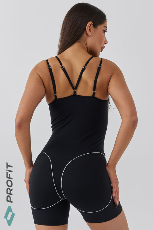 Спортивный женский комбинезон с кантом, черный, km.040.001 - Profit фото 9