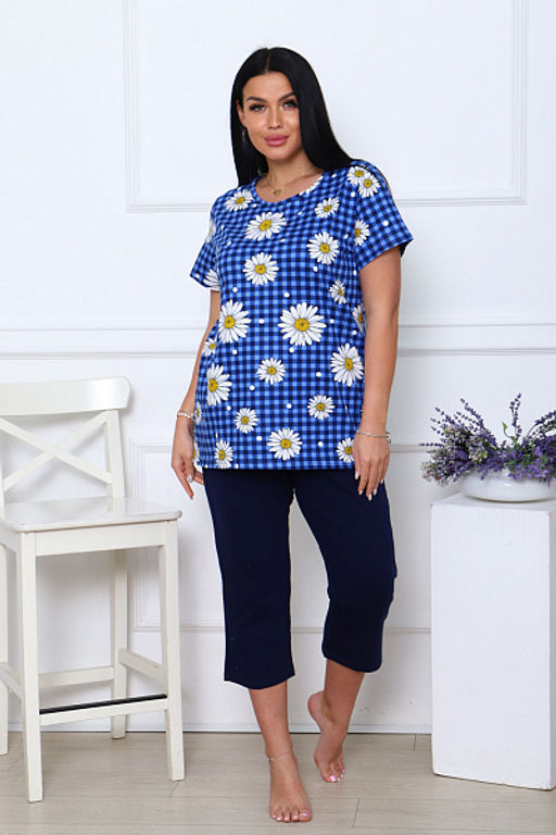 Костюм с бриджами, синий клетка (891-3) - Плиона фото 3