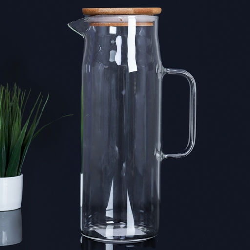 Кувшин 1200 мл стеклянный / LCTP269 /бамбуковая крышка арт. 720027