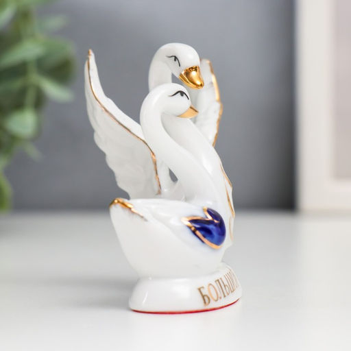 Фигурка керамика «Два лебедя: Большой любви», 7.5×7×4.5 см