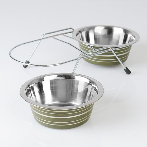 Набор из 2 цветных мисок на подставке, 2 х 450 мл - Пижон фото 4