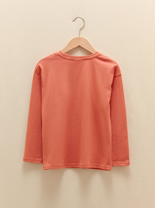 Bisiklet Yaka Bask?l? Uzun Kollu Erkek ?ocuk Ti??rt - Waikiki фото 2