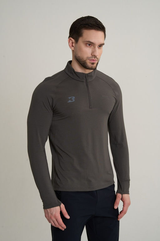 Лонгслив half-zip Коричневый ANTA RUNNING LS Tee  фото 3