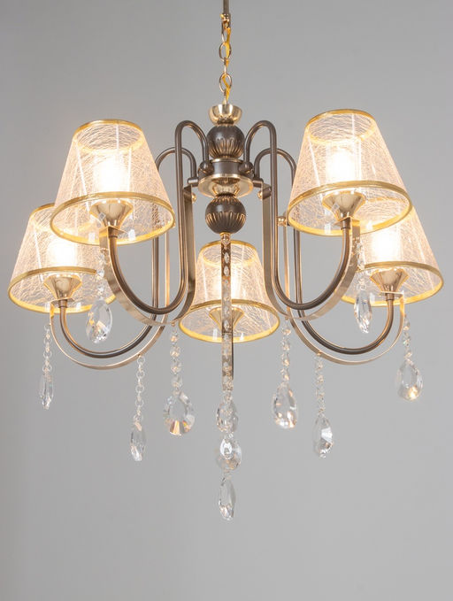 Люстра NH5269/5, 5х60Вт, E27, цвет кофе/золото