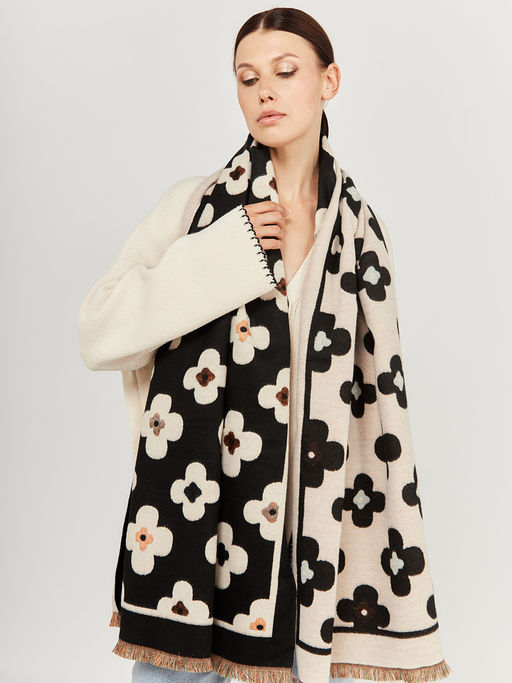 в составе ШЕРСТЬ и КАШЕМИР Большой, мягкий, теплый двусторонний палантин - Tantino фото 7