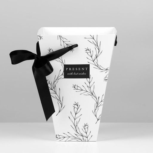 Переноска для цветов на лентах Present with best wishes, 17 х 25 х 9 см - Дарите счастье фото 5