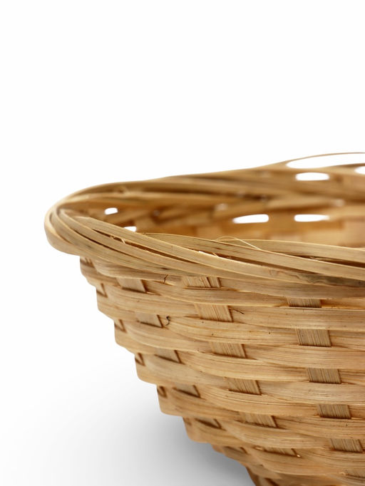 Корзина плетёная для хранения, 20×20×8 см, ручка h=21 см, бамбуковая, цвет натуральный, Greengo