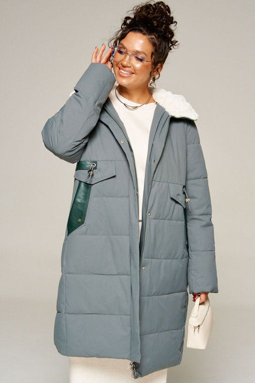 Пальто Beautiful Free 8019 полынь