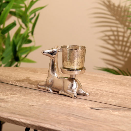 Подсвечник «Оленёнок», 15×6×11 см, алюминий