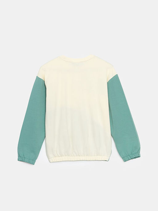 Bisiklet Yaka Bask?l? K?z ?ocuk Sweatshirt - Waikiki фото 2