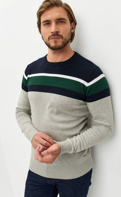 Джемпер мужской в полоску P321-15881 серый - Primm фото 9